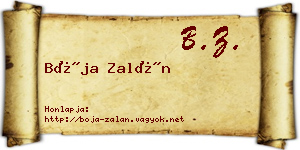 Bója Zalán névjegykártya
